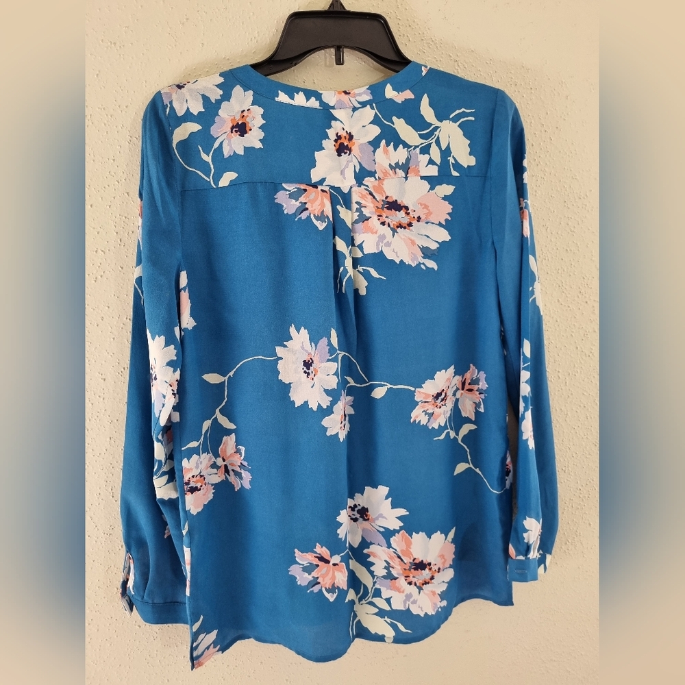 Joie Michi Blue Floral Printed Silk Blouse Size S. New With Tags. - Picture 4 of 10